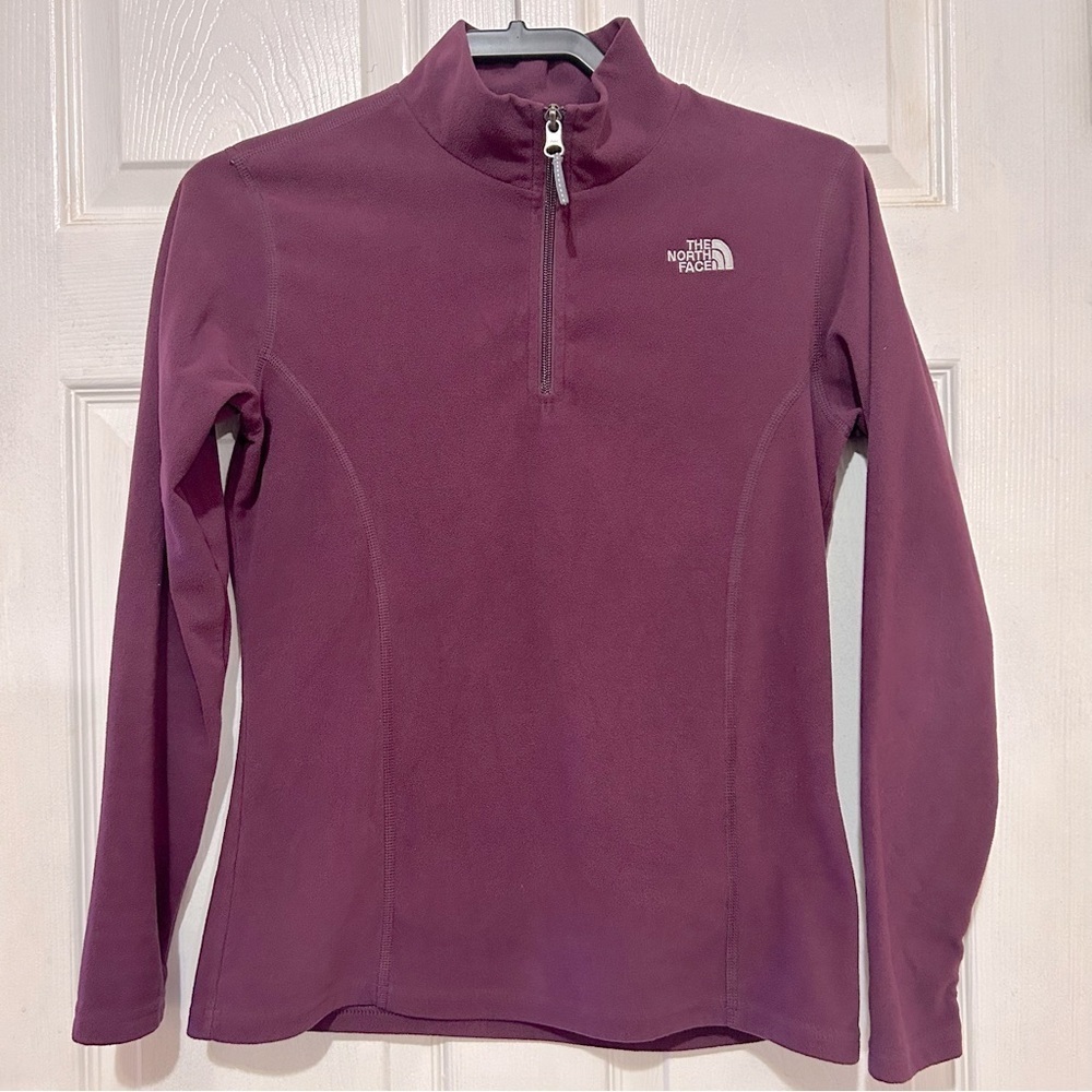 North Face Fleece Quarter Zip Burgundy Plum Girls Size XL